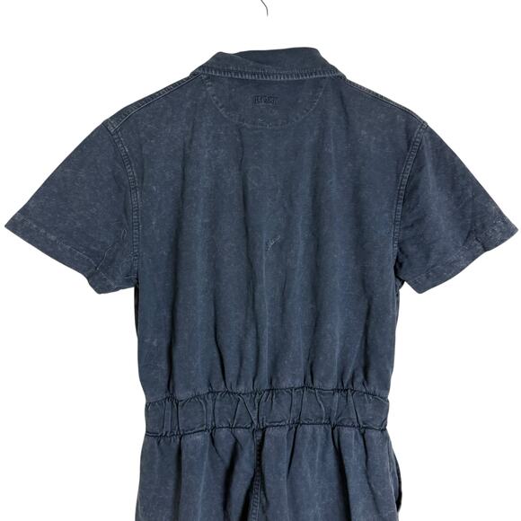 BOSS Hugo Boss Blue Zip Up Short Sleeve Utility Mini Dress Size XL - Picture 13 of 16